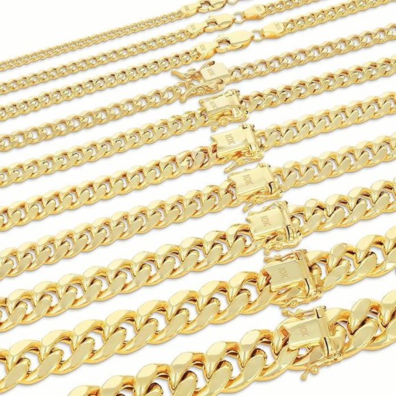 Nuragold 10K Gold Miami Cuban Link Chain Necklace