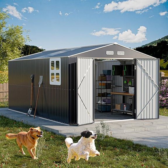 Restland 10x16 ft Metal Outdoor Storage Shed