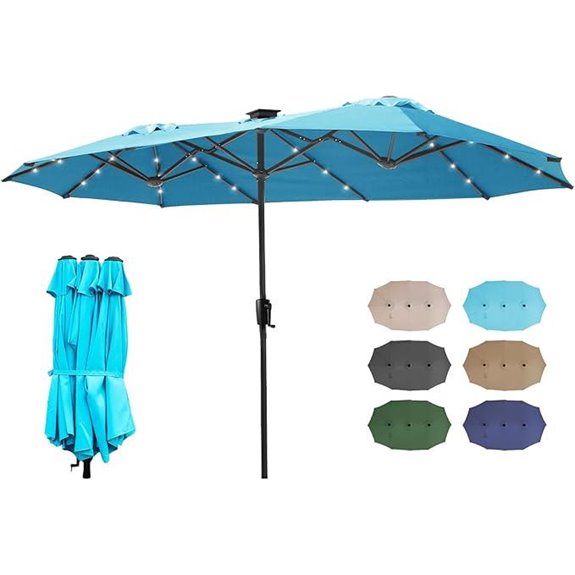 FREE SOLDIER 13ft Patio Umbrella with Solar Lights