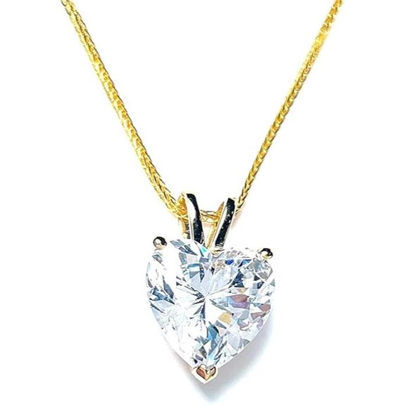 18k Gold Heart Diamond Necklace for Women