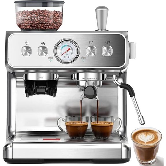 2025 Espresso Machine with Grinder & Milk Frother