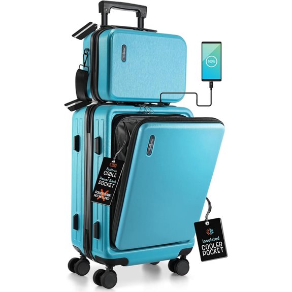 20-Inch Carry-On Luggage with Cosmetic Case