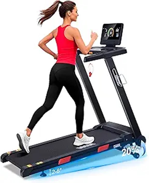 Auto Incline Treadmill 20% 3.0HP 10 MPH Bluetooth