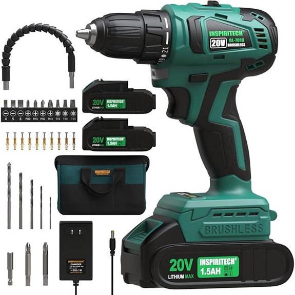 20V Cordless Brushless Drill Set with Batteries