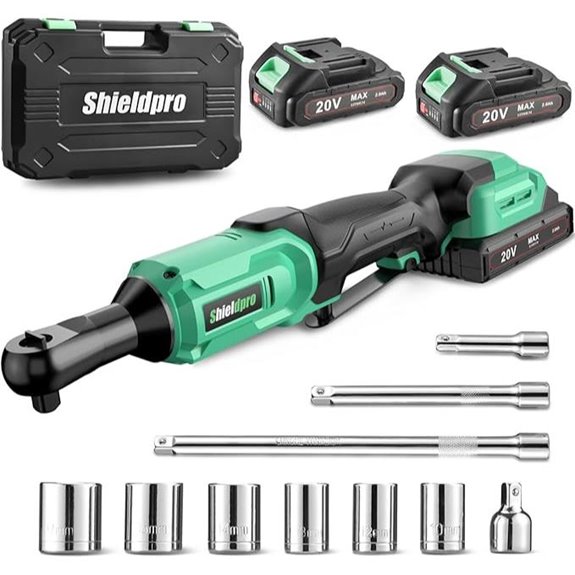 ShieldPro 20V Cordless Ratchet Wrench Set with Batteries