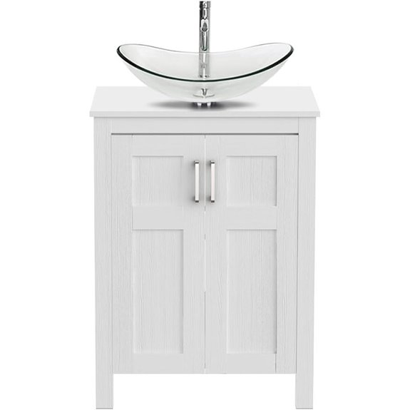 YOURLITE 24 Bathroom Vanity with Glass Sink