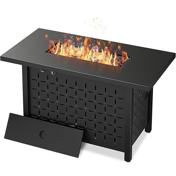 Vongrasig 43 Gas Fire Pit Table with Lid