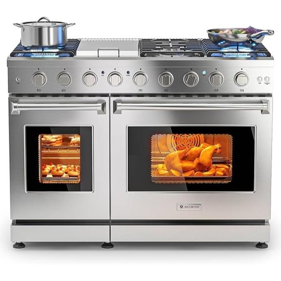 AAOBOSI 48 Gas Range with Double Convection Ovens