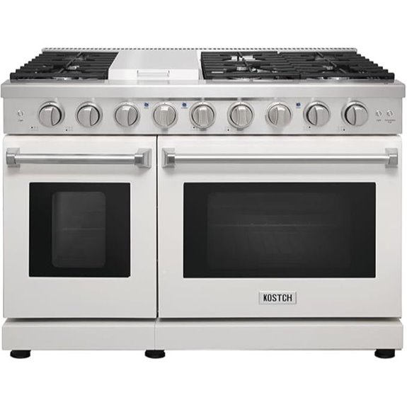 48-inch Gas Range with 6 Burners and Double Ovens