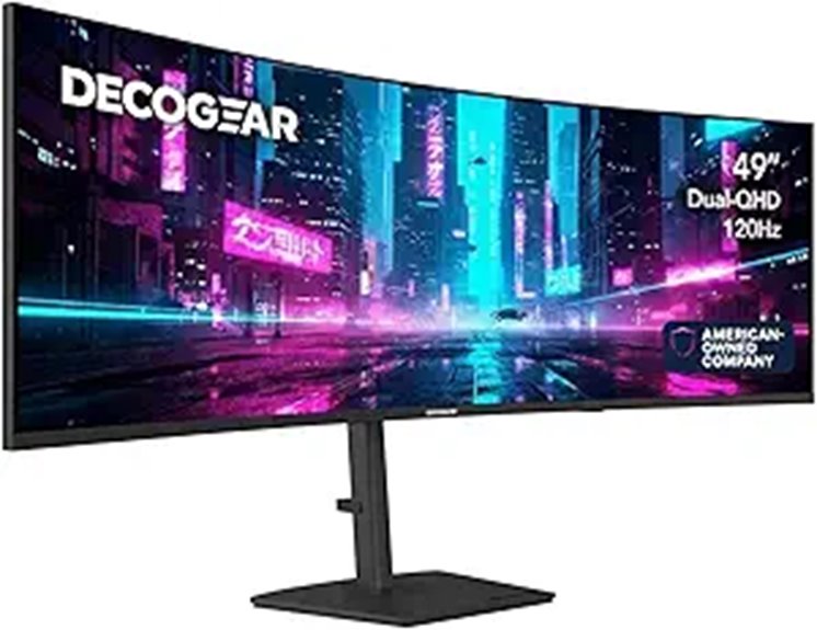 Deco Gear 49” Ultrawide Curved Monitor with KVM