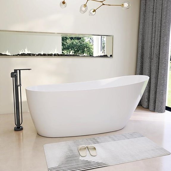 59 Acrylic Freestanding Bathtub with Overflow