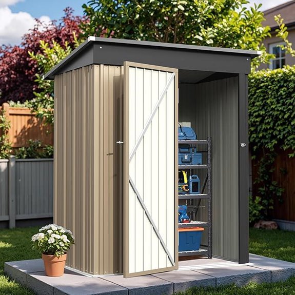 Greesum 5x3 ft. Metal Garden Storage Shed