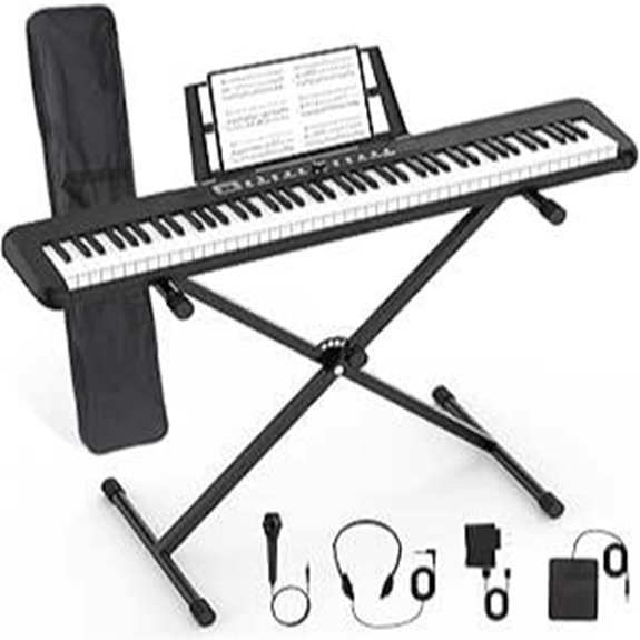 88-Key Digital Piano with Stand Pedal Bluetooth Case