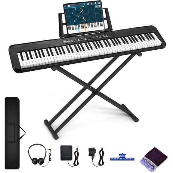 88-Key Digital Keyboard Piano with Stand and Accessories
