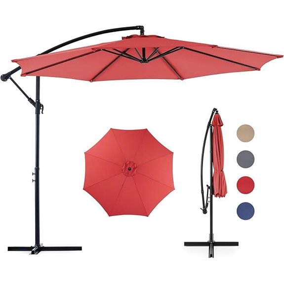 Sweetcrispy 9.8FT Offset Cantilever Patio Umbrella
