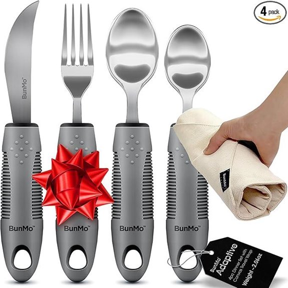 BUNMO Adaptive Utensils Set for Seniors and Disabled