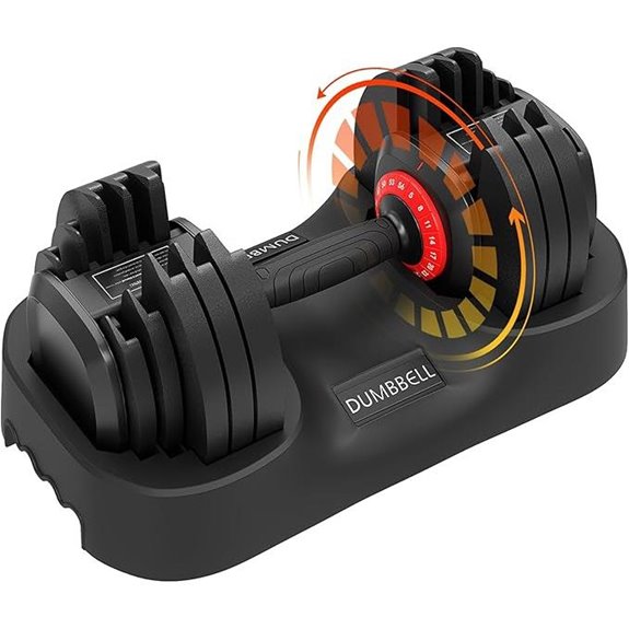 Adjustable 56LBS Dumbbell Set with Handle & Tray