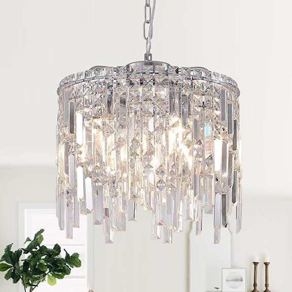Chrome Crystal Chandelier with Adjustable Chain