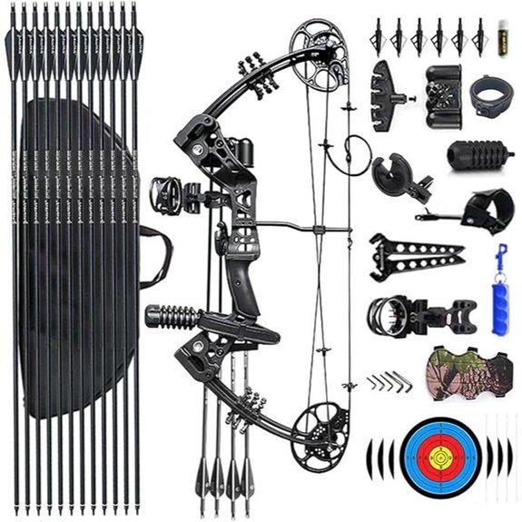 Compound Bow Set with Adjustable Draw and Speed