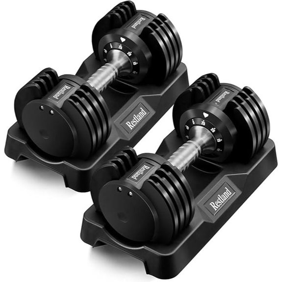 Restland Adjustable Dumbbell Set (2 60lb/25lb)