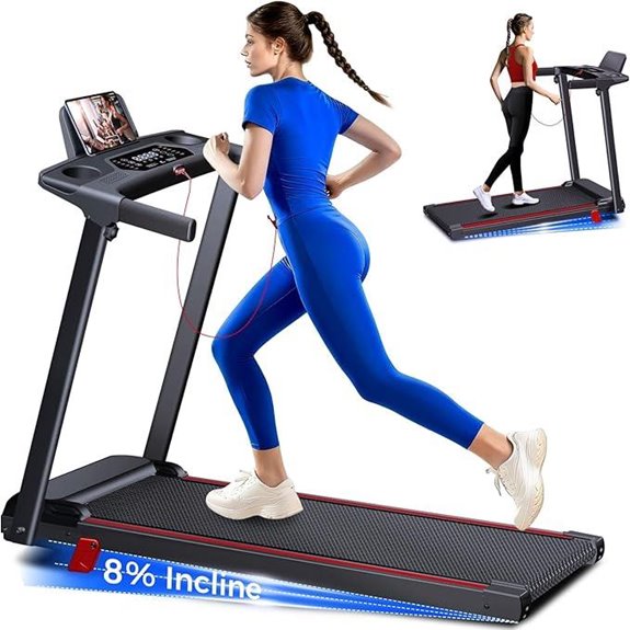 Folding Treadmill with Incline and Shock Absorption