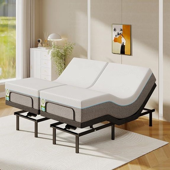 Vipbear Split King Adjustable Bed Frame with Remote