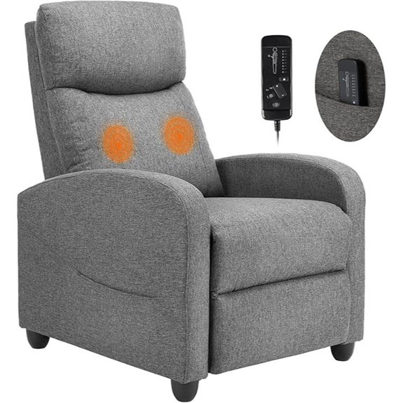 Sweetcrispy Adjustable Recliner Chair with Lumbar Support