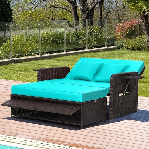 Nightcore Wicker Outdoor Daybed with Adjustable Backrest