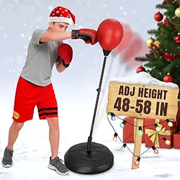Adjustable Reflex Punching Bag Stand with Gloves
