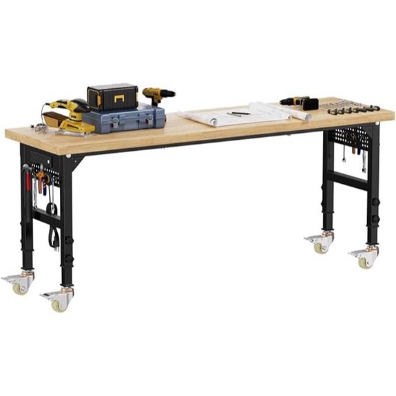 70 Adjustable Workbench with Wheels and Power Outlet