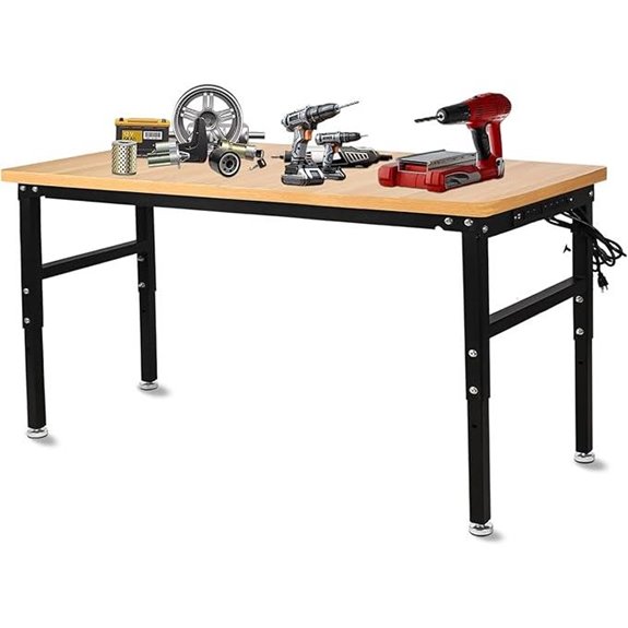 Adjustable Work Bench with Power Outlet 2000 Lb Capacity