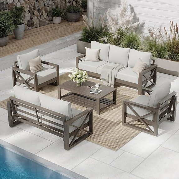 UDPATIO 5-Piece Aluminum Patio Furniture Set