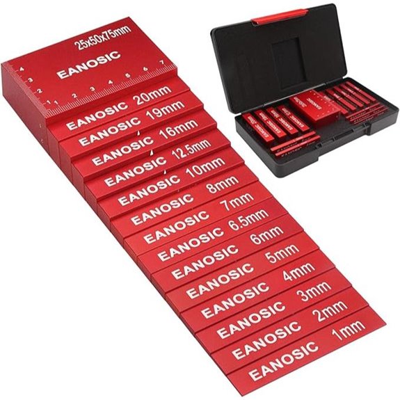 Metric Aluminum Setup Blocks for Woodworking 15pcs