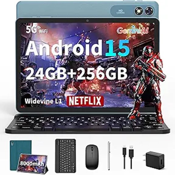 Android 15 Tablet with Keyboard 24GB RAM 256GB ROM