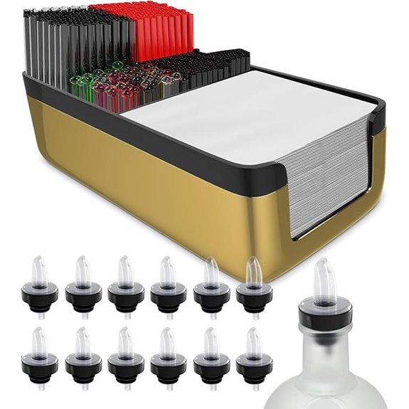 Esatto Bar Caddy with 12 Pourers and Covers