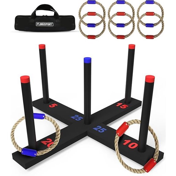 Ring Toss Game with Beaded Rings and Carry Case