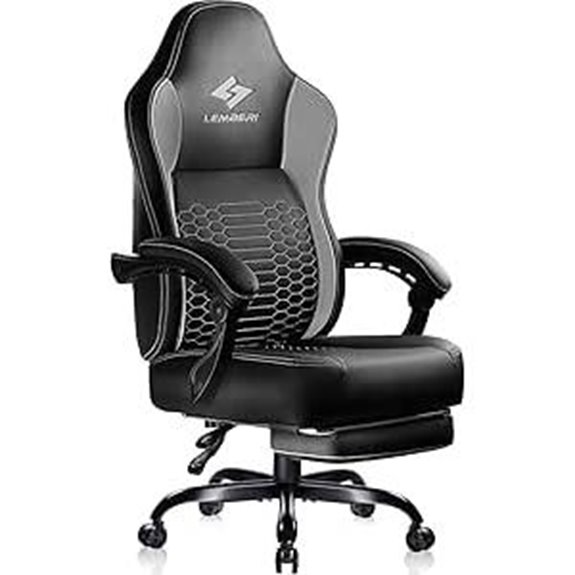 LEMBERI Big & Tall Gaming Chair with Footrest