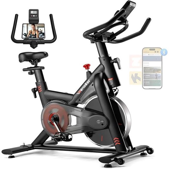 Indoor Magnetic Exercise Bike with App Sync