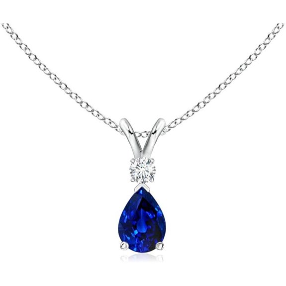 Angara Blue Sapphire Pendant in 14K Gold/Silver/Platinum