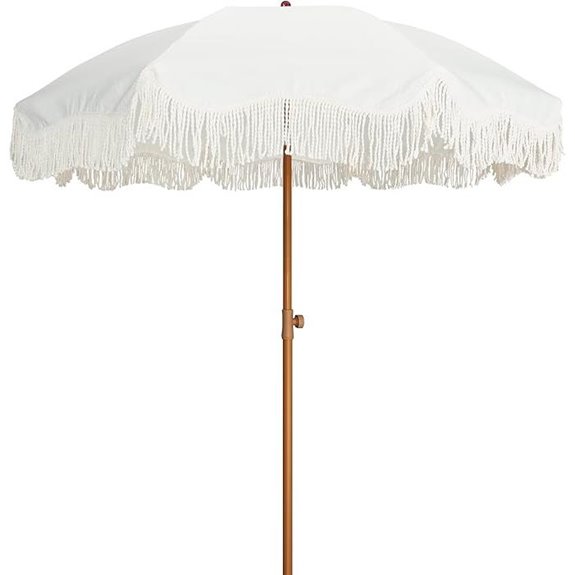 AMMSUN Boho Fringe Outdoor Patio Umbrella