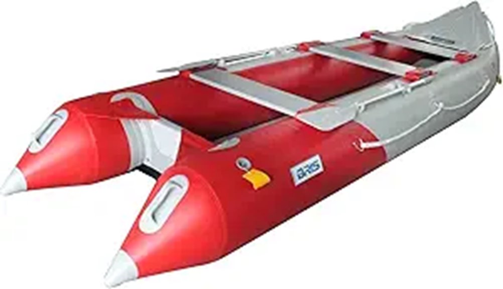 BRIS 14.1 FT Inflatable Kayak with Air Floor