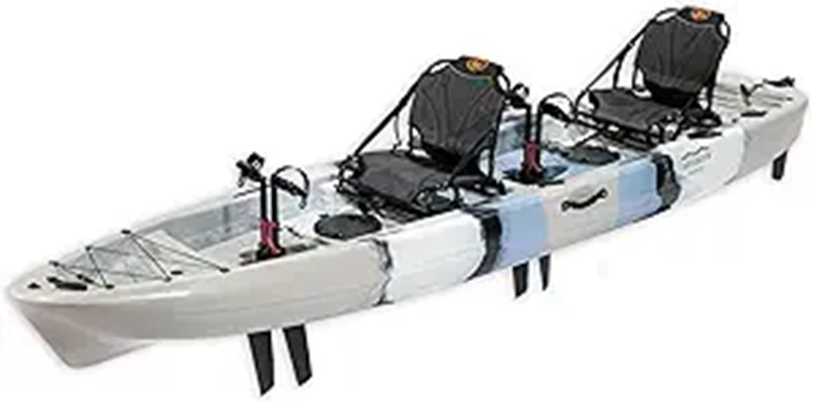 Brooklyn 13.5 Tandem Pedal Kayak Sit On Top Fishing Kayak