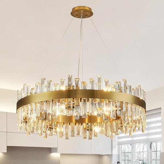 Siljoy Crystal Chandelier 16 Lights Brushed Gold Dimmable
