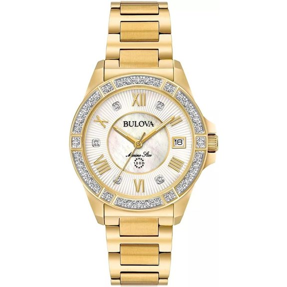 Bulova Ladies Marine Star Diamond Watch 34mm