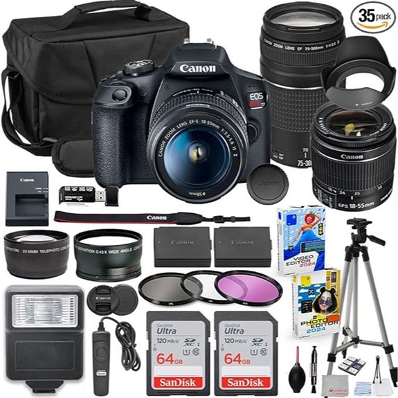 Canon EOS Rebel T7 DSLR Camera Bundle