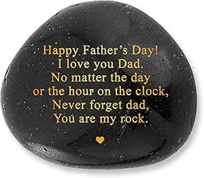 Engraved Father's Day Decorative Heart-Warming Rock Gift