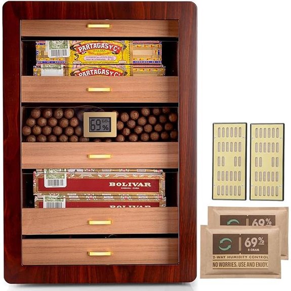 Cedar Wood Cigar Humidor with Digital Hygrometer