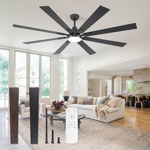 ZMISHIBO 72 Ceiling Fan with Lights & Remote