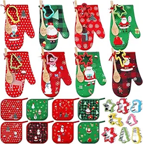 Suclain 32-Piece Christmas Oven Mitts & Baking Set
