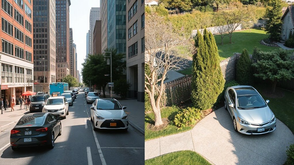 city vs suburb car costs